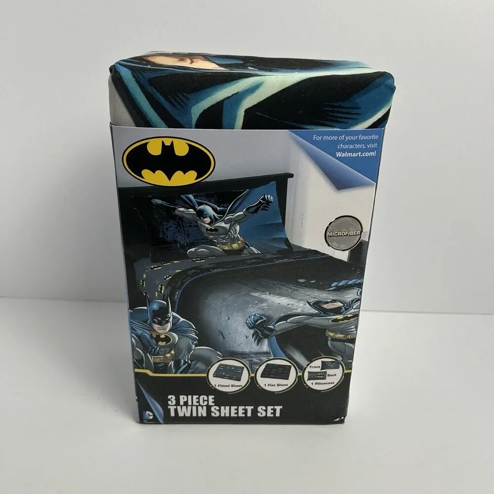 New DC Comics Batman 3 Piece Twin Sheet Set SOFT Microfiber Fabric